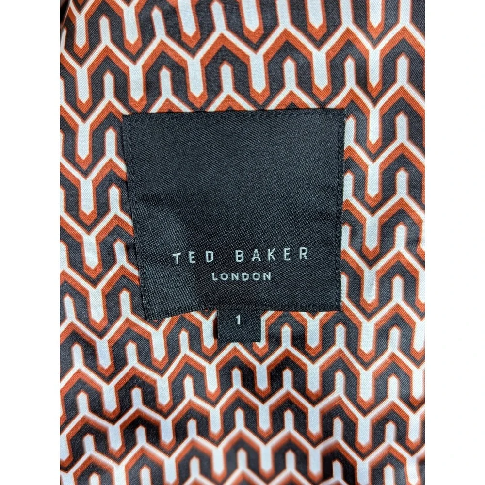 Ted Baker Linen Blend Sport Coat Size 1‎ 34R Herringbone Gray NWT